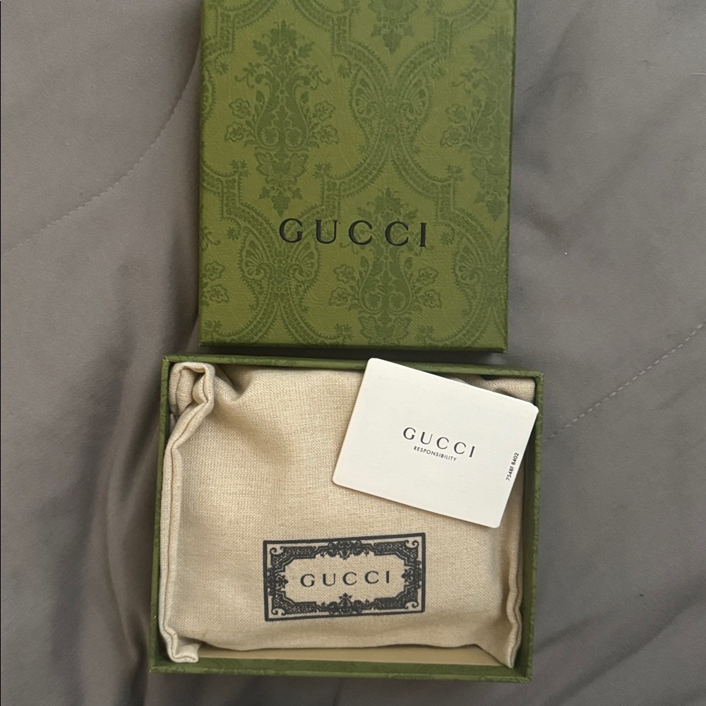 GUCCI 1955 Horsebit GG Supreme Canvas & Leather Compact Wallet (Brown/Gold) NWOT - Picture 16 of 16